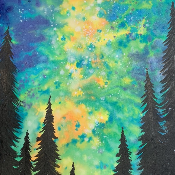 SALE!! Northern lights painting #2 handmade - Picture 3 of 3